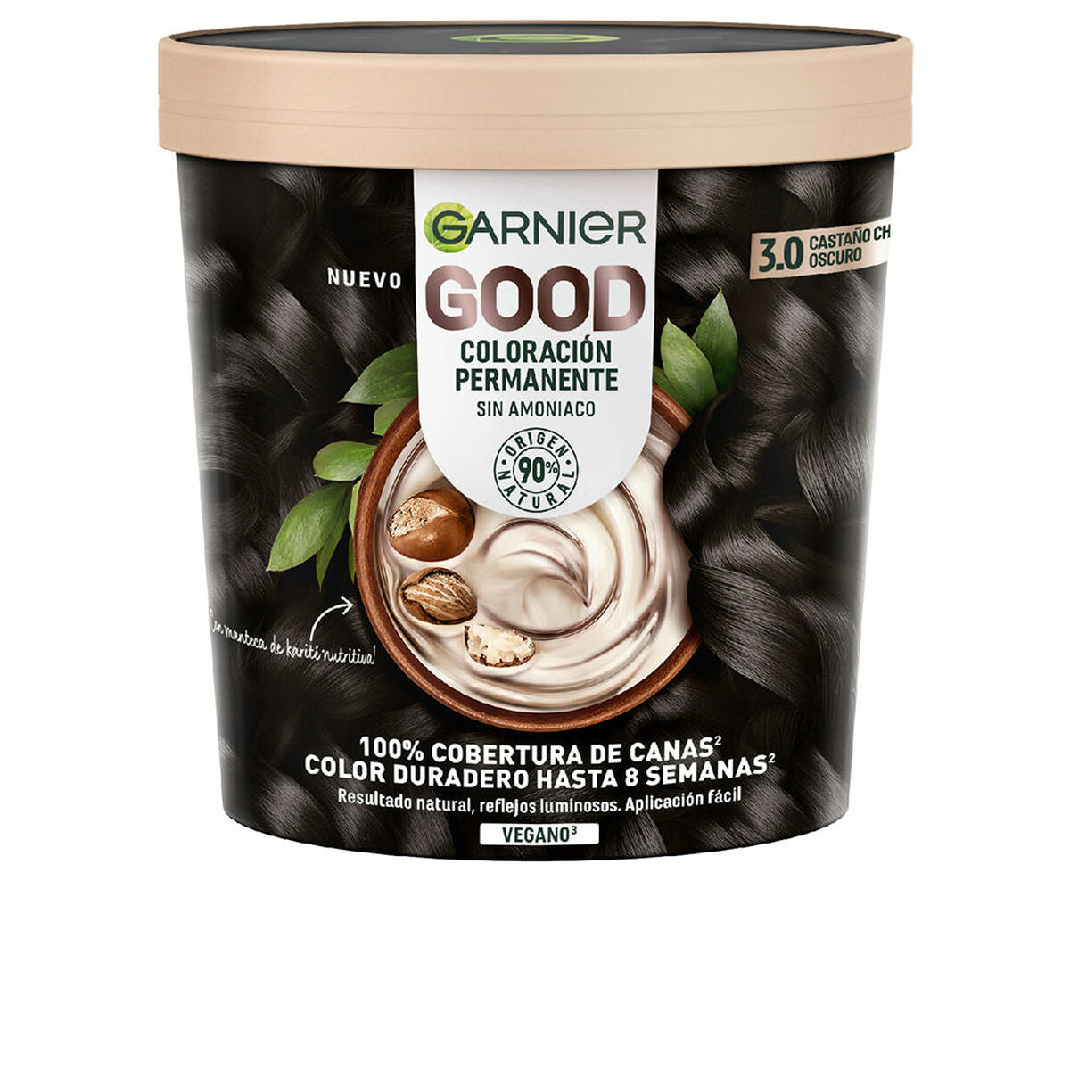 Permanent Dye Garnier Good Dark Brown Nº 3.0 Nº 3.0 Castano Oscuro 217 ml (1 Unit) for Women product packaging