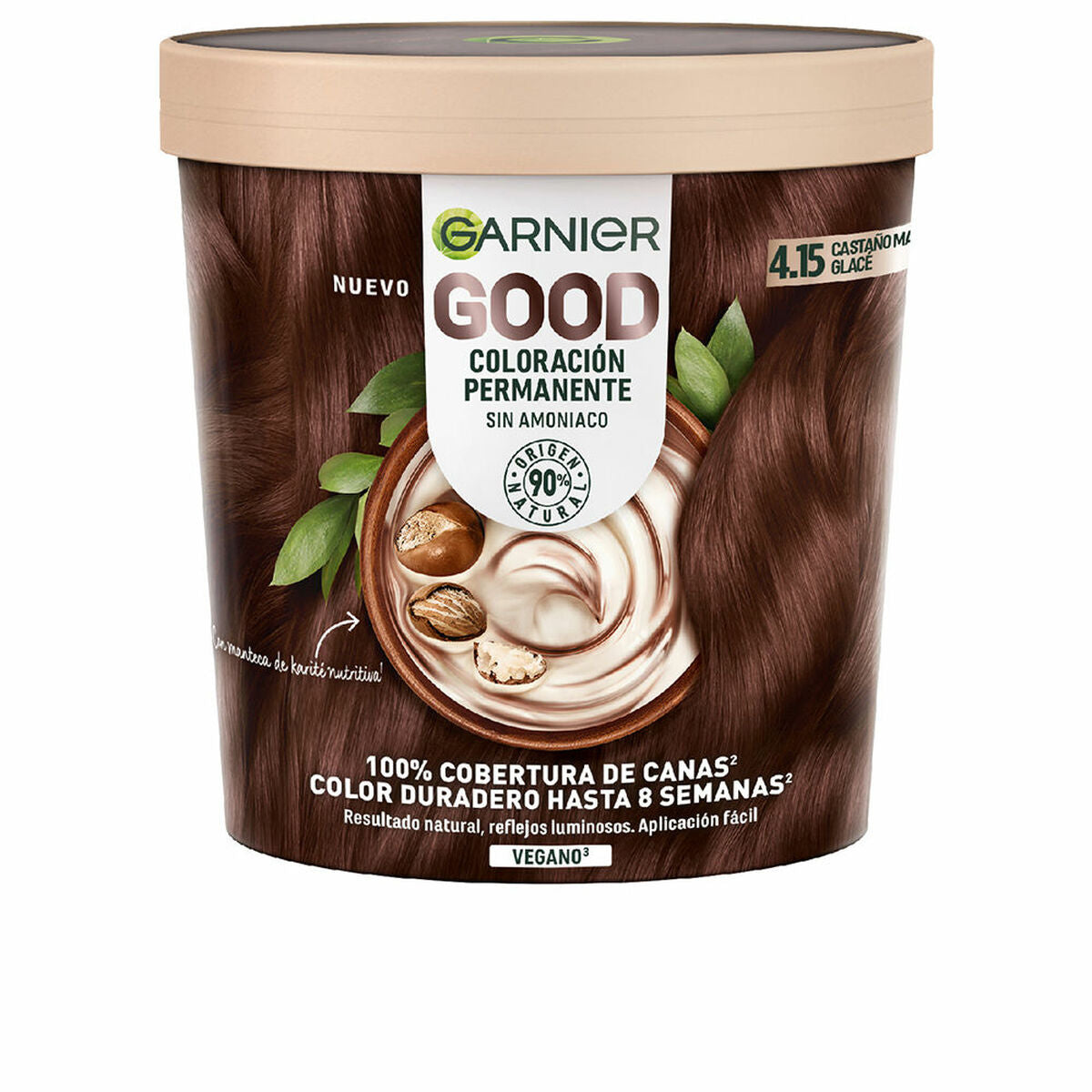 Permanent Dye Garnier Good Glacé Brown Nº 4.15 Nº 4.15 Castano Glace 217 ml (1 Unit) for Women product packaging