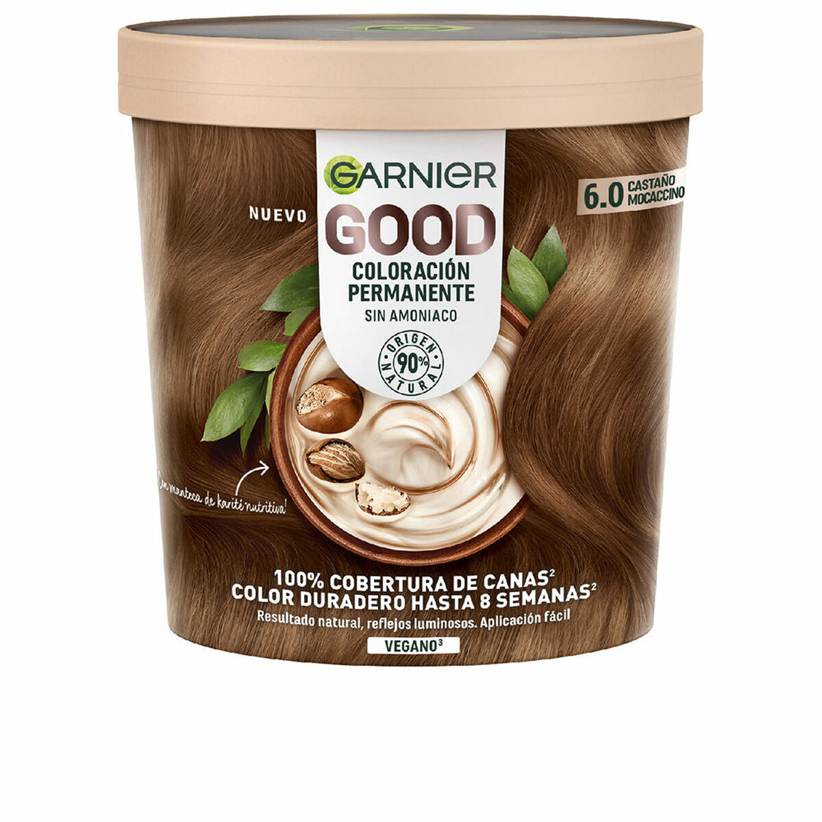 Permanent Dye Garnier Good Mocaccino Brown Nº 6.0 Nº 6.0 Castano Mocaccino 217 ml (1 Unit) for Women product packaging