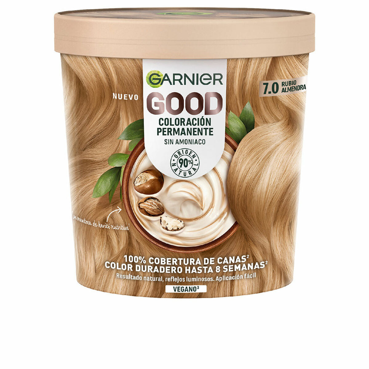Permanent Dye Garnier Good Nº 7.0 Blonde Nº 7.0 Rubio Almendra 217 ml (1 Unit) for Women product packaging