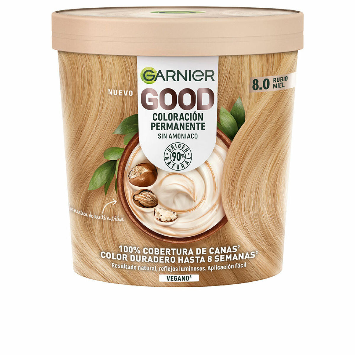 Permanent Dye Garnier Good Nº 8.0 Blonde Nº 8.0 Rubio Miel 217 ml (1 Unit) for Women product packaging