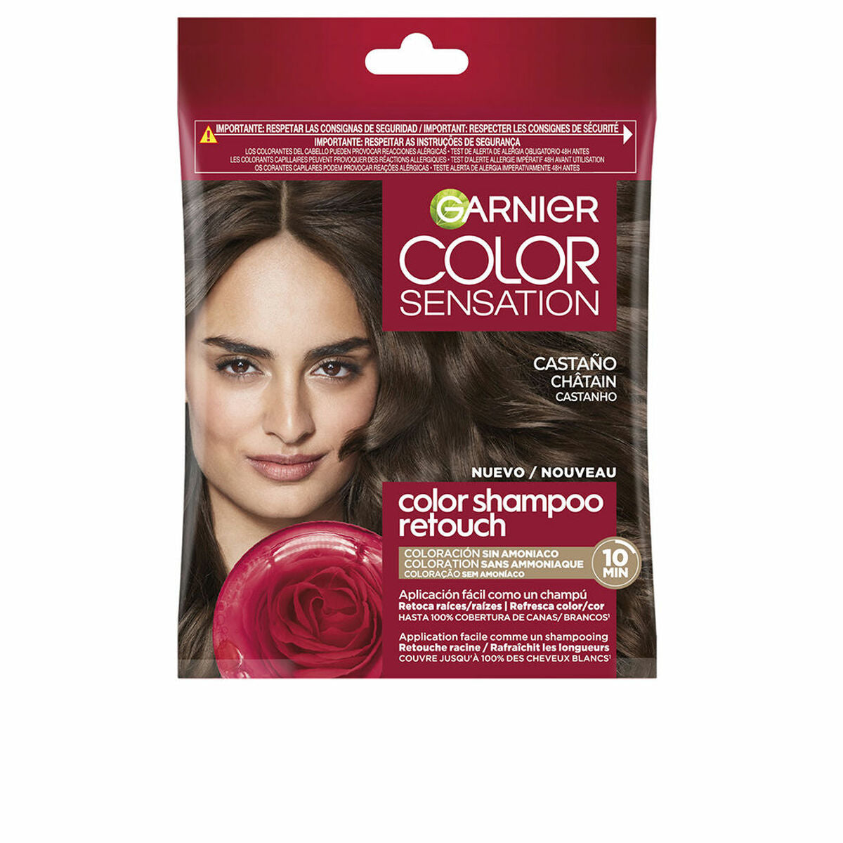 Shampoo Dye Garnier COLOR SENSATION Brown Nº 4.0 Nº 4.0-Brown Semi-permanent (1 Unit) for Women shampoo bottle
