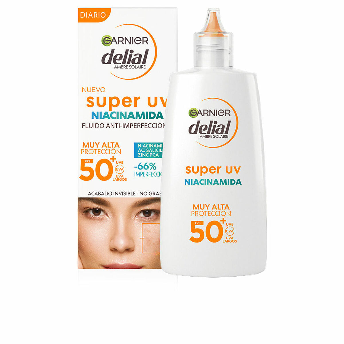 Anti-imperfection Care Garnier Delial Super Uv Spf 50 Spf 50+ 40 ml Niacinamide for Women product packaging
