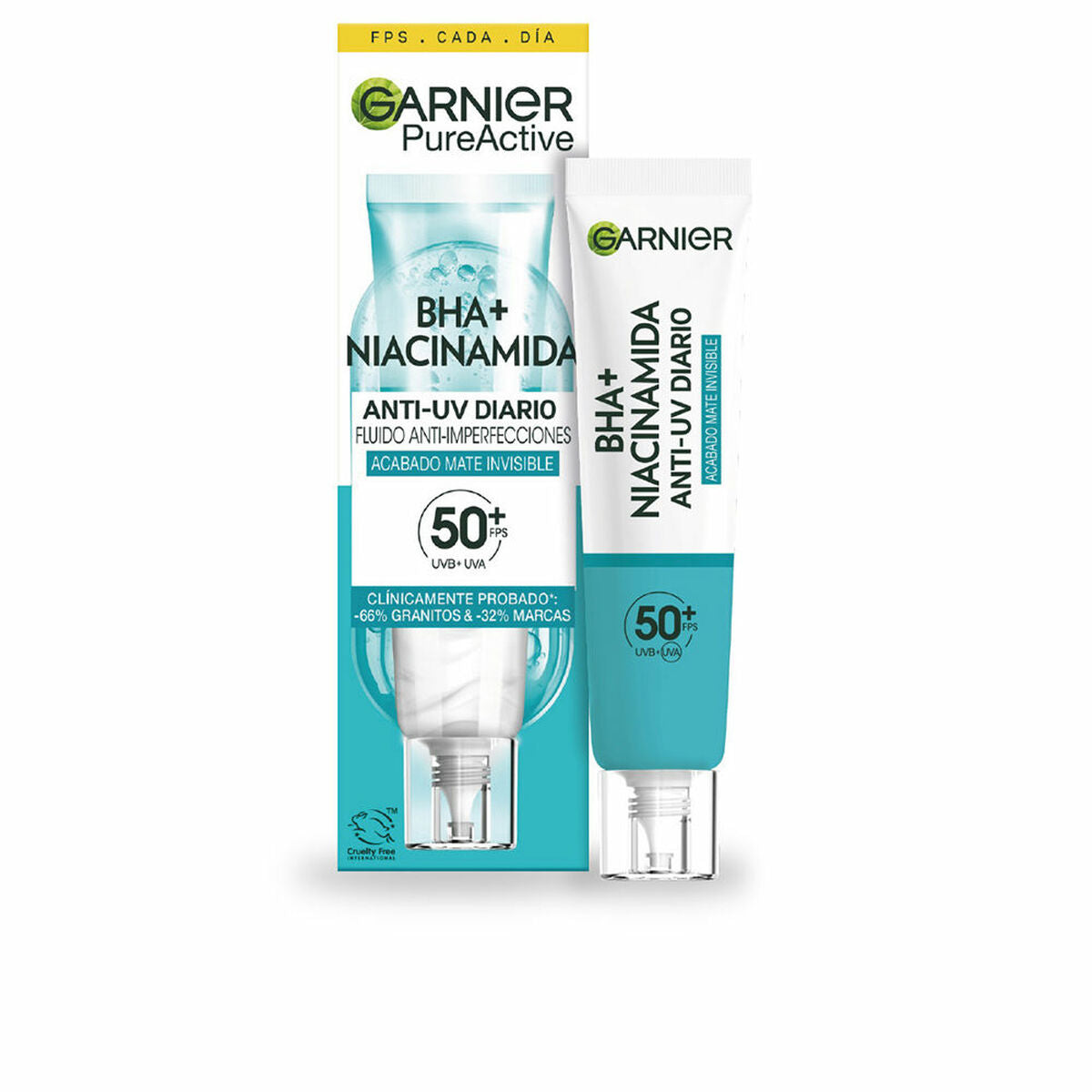 Day Cream Garnier PURE ACTIVE Spf 50 Spf 50+ 40 ml skincare packaging