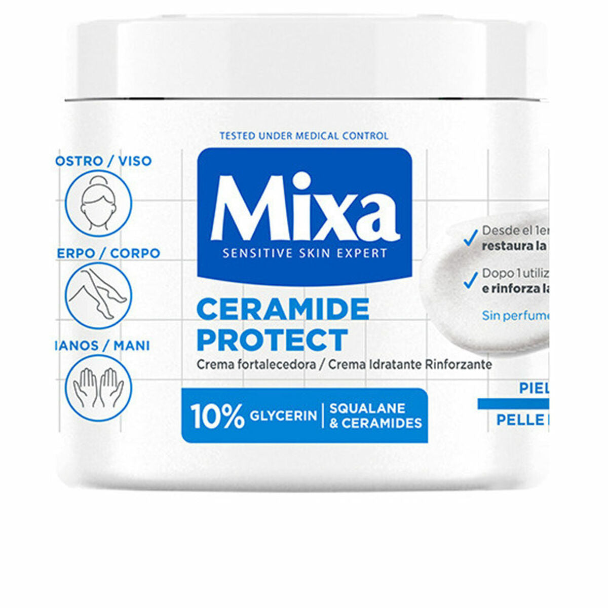 Body Cream Mixa CERAMIDE PROTECT 400 ml Dermo-protective skincare packaging