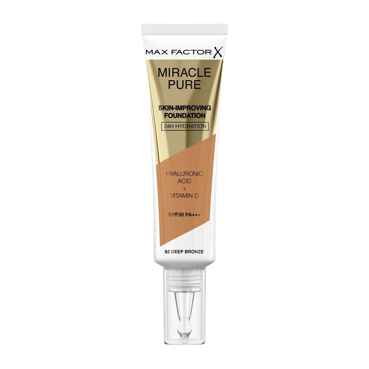 Crème Make-up Base Max Factor Miracle Pure Nº 82 Deep bronze Spf 30 ml product packaging
