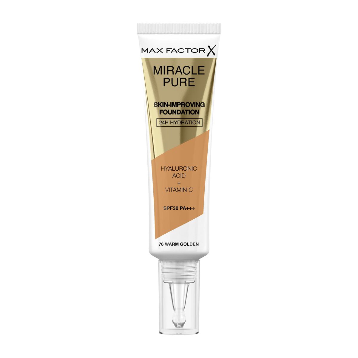 Make-up Primer Max Factor Miracle Pure Nº 76 Warm golden Nº 76-Warm Golden 30 ml Moisturizing product packaging