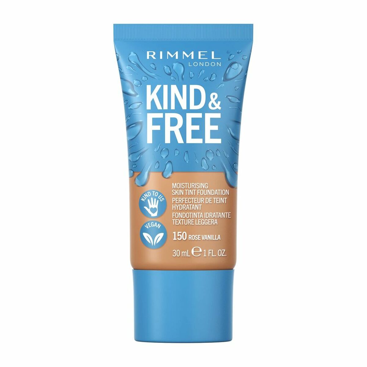 Crème Make-up Base Rimmel London Kind & Free 150-rose vanilla (30 ml) product packaging