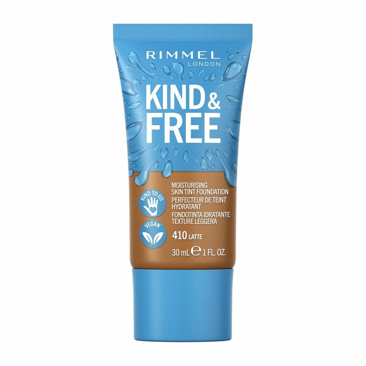Crème Make-up Base Rimmel London Kind & Free 410-latte (30 ml) product packaging