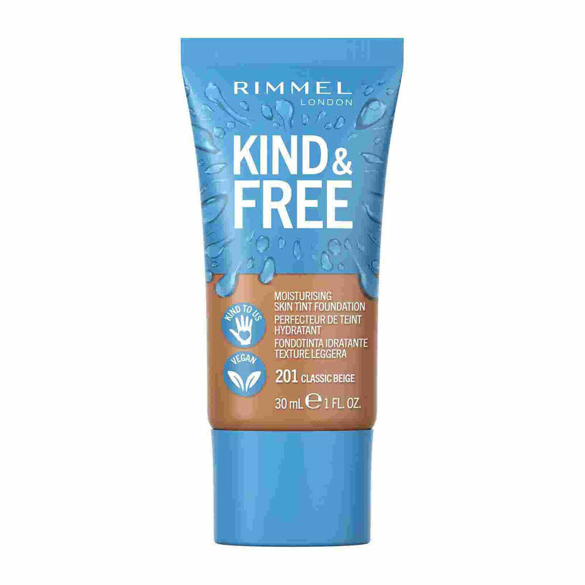 Crème Make-up Base Rimmel London Kind & Free 210-golden beige (30 ml) product packaging