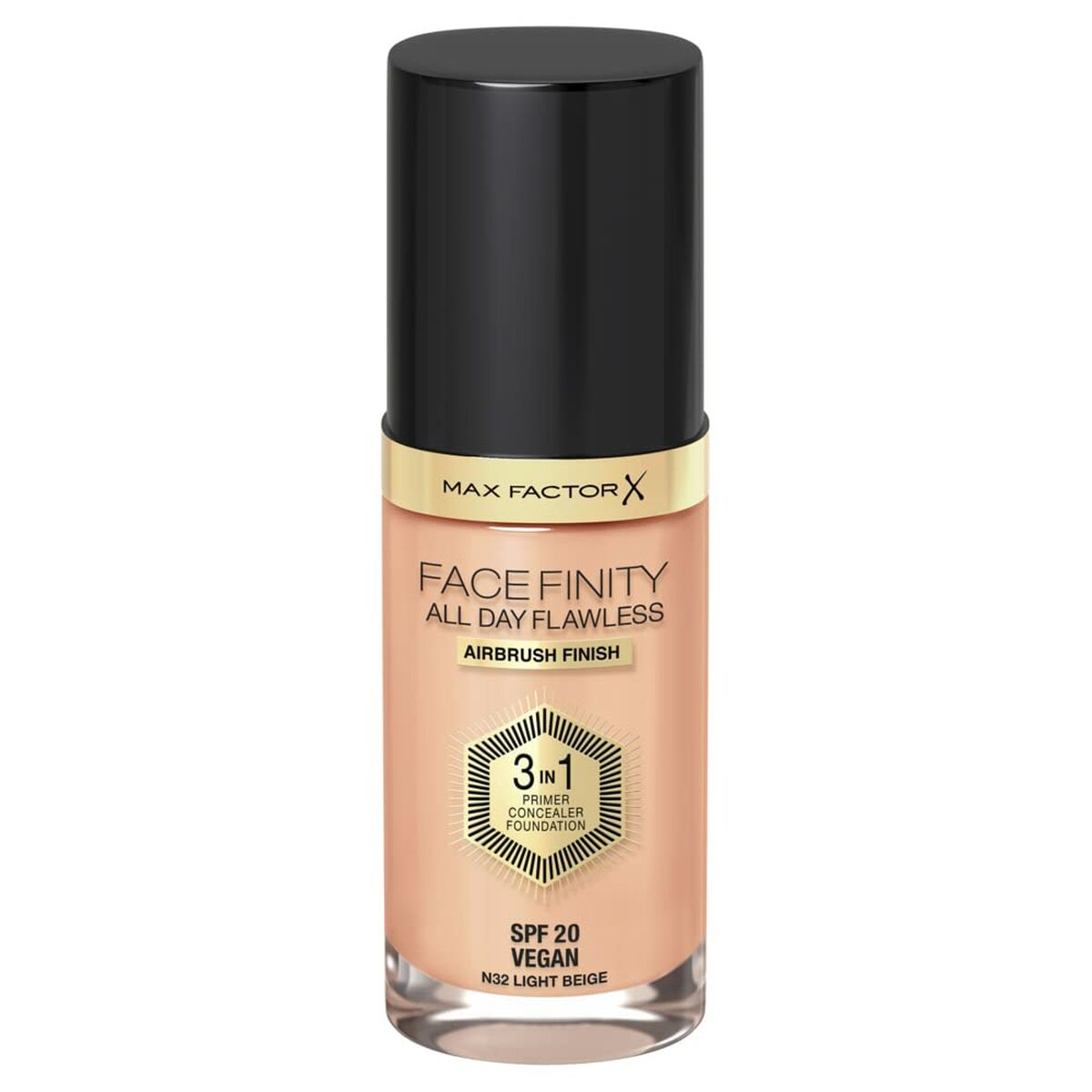 Crème Make-up Base Max Factor Facefinity 3-in-1 Spf 20 Nº 32-light beige 30 ml product packaging