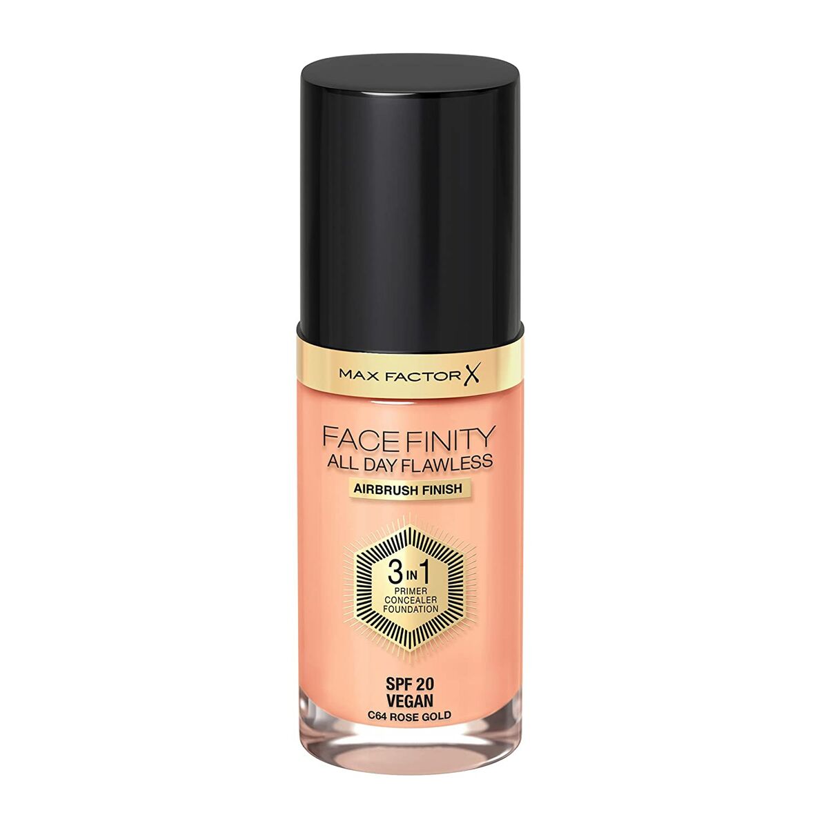 Crème Make-up Base Max Factor Facefinity Nº 64-rose gold Spf 20 30 ml 3-in-1 product packaging