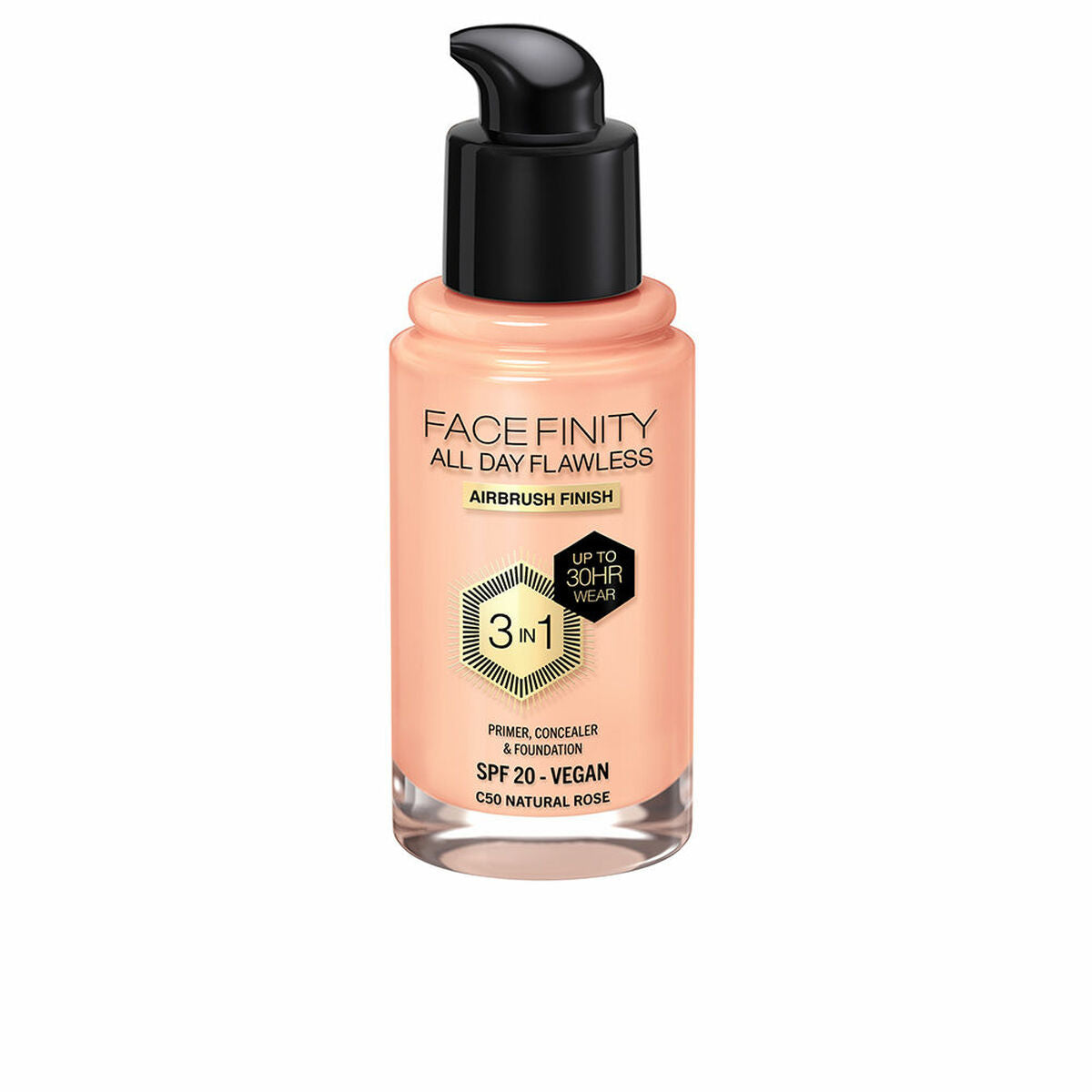Crème Make-up Base Max Factor Face Finity All Day Flawless Nº C50 Natural rose C50-Natural Rose Spf 20 30 ml 3-in-1 product
