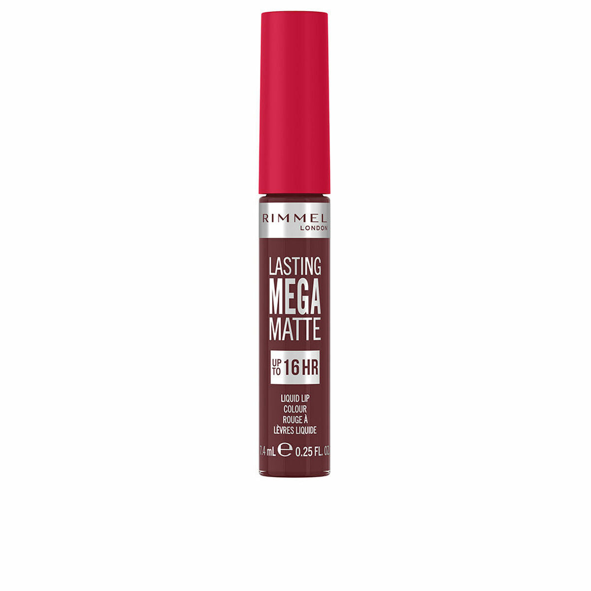 Lipstick Rimmel London Lasting Mega Matte Nº 810 Plum this show Nº 810-Plum This Show 7,4 ml Liquid 7.4 ml makeup packaging