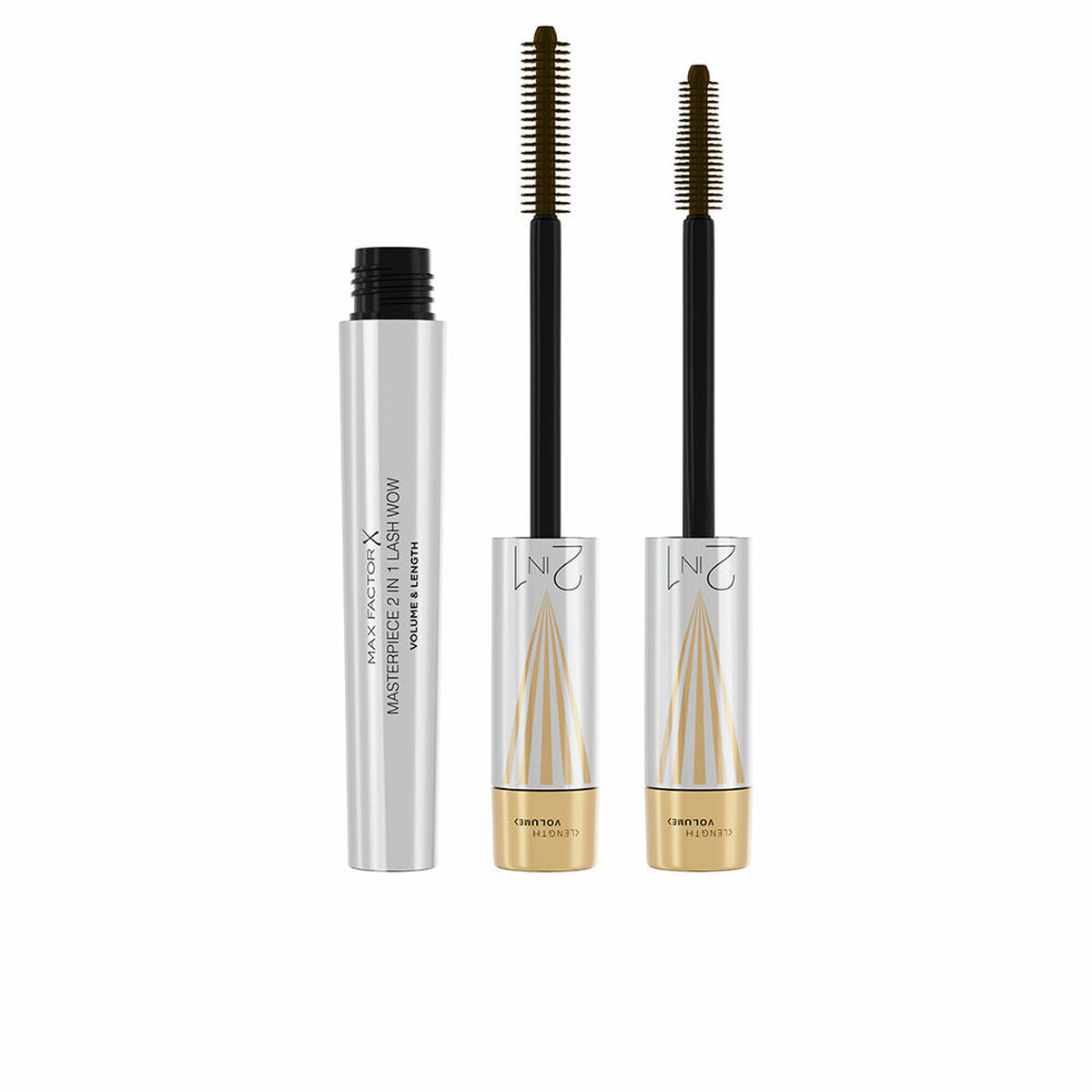 Mascara Max Factor Masterpiece 2 In 1 Lash Wow Black Nº 02 Black brown 02-black brown 7 ml makeup packaging