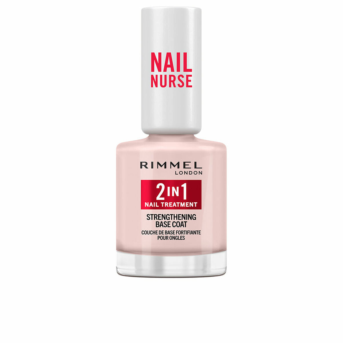 Nail Base Gel Rimmel London Nail Nurse In 12 ml 2-in-1 Strengthening Care skincare packaging