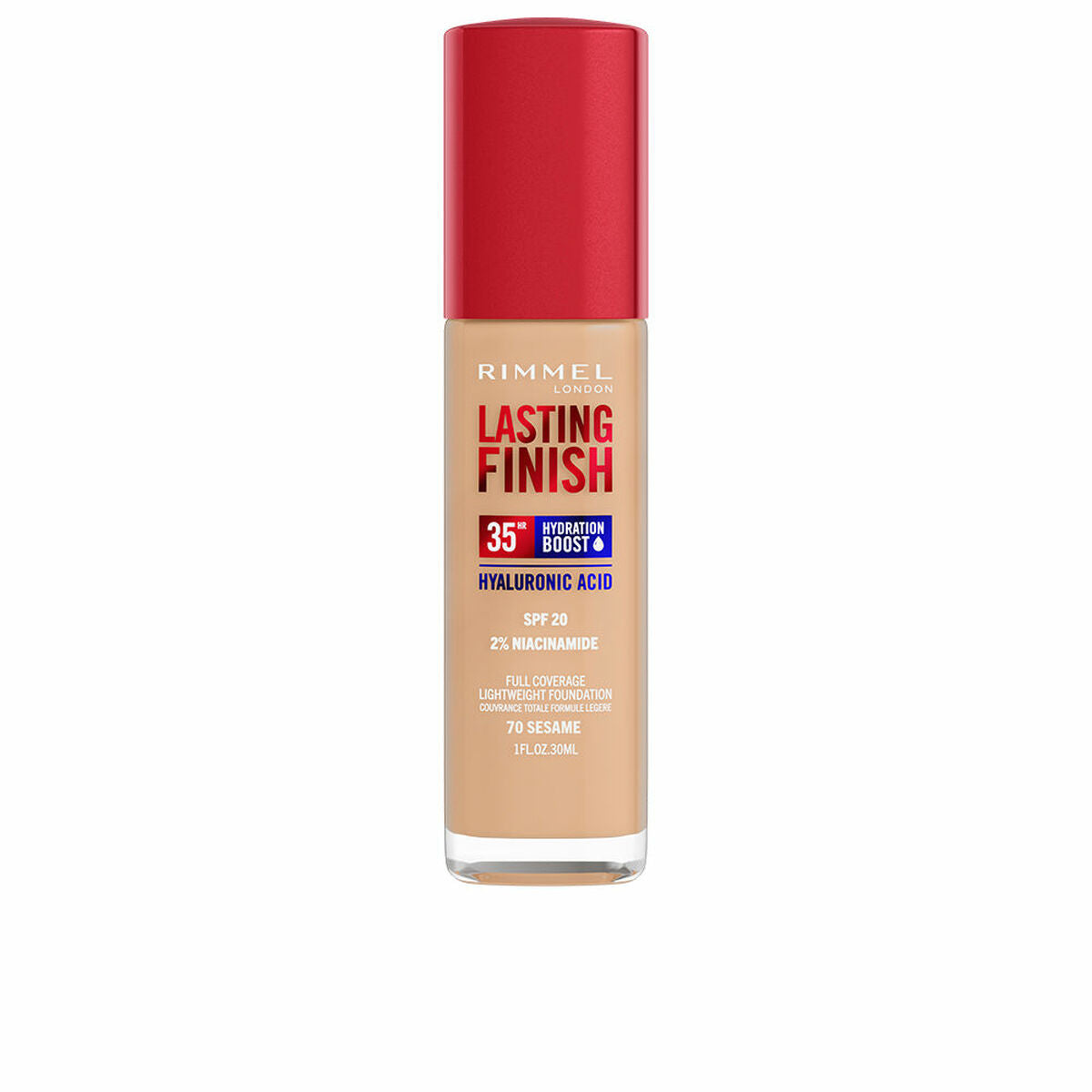 Crème Make-up Base Rimmel London Lasting Finish Nº 070 Sesame Nº 070-Sesame Spf 20 30 ml product packaging