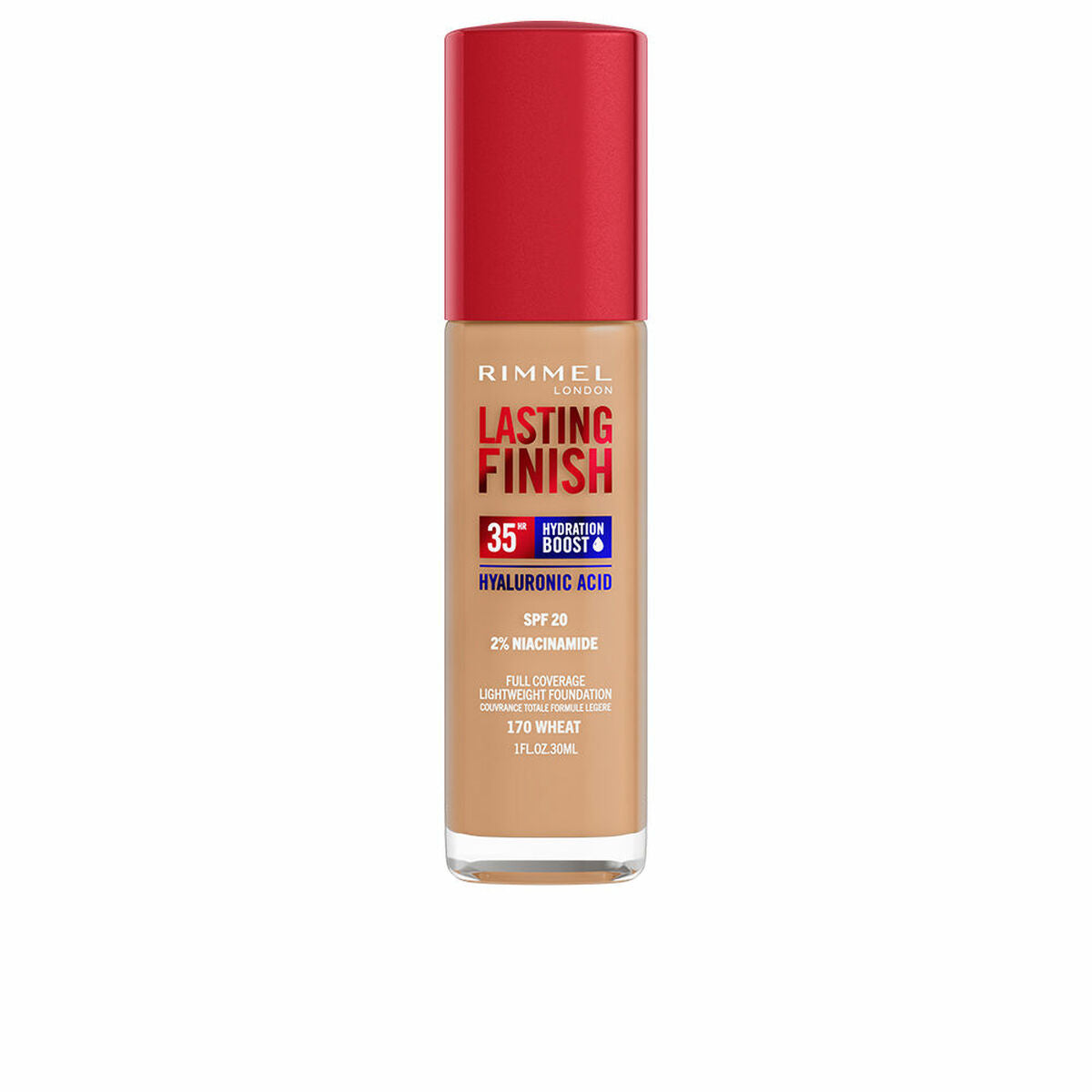 Crème Make-up Base Rimmel London Lasting Finish Nº 170 Wheat Nº 170-Wheat Spf 20 30 ml product packaging