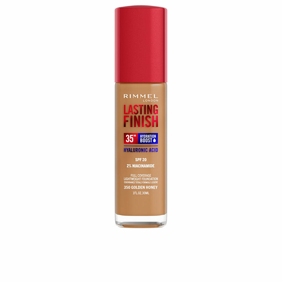 Crème Make-up Base Rimmel London Lasting Finish Nº 350 Golden Honey Nº 350-Golden Honey Spf 20 30 ml product packaging