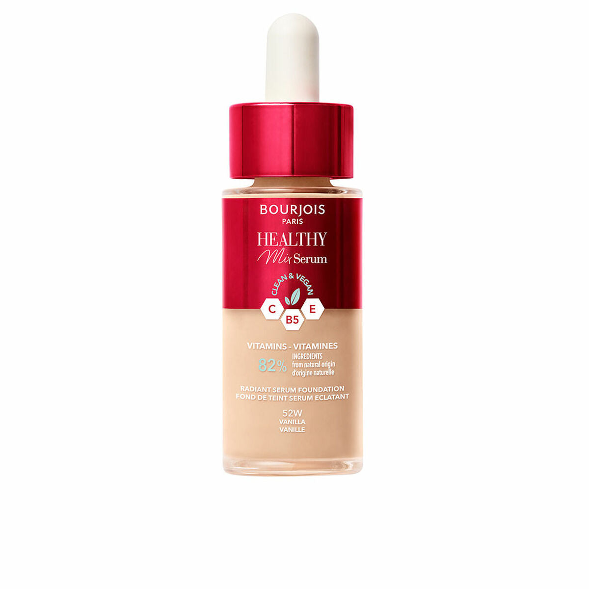 Liquid Make Up Base Bourjois Healthy Mix Nº 52W Vanilla Nº 52w-Vanilla 30 ml Serum serum bottle