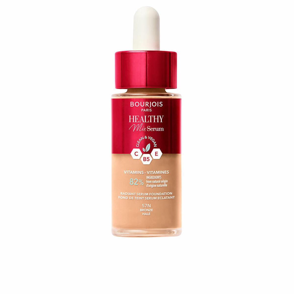 Liquid Make Up Base Bourjois Healthy Mix Nº 57N Bronze Nº 57n-Bronze 30 ml Serum serum bottle
