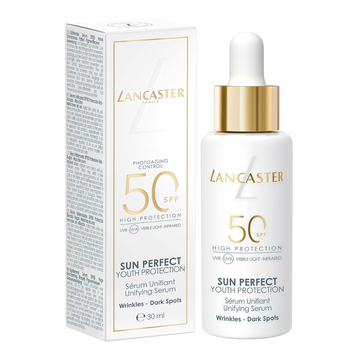 Sun Block Lancaster SUN PERFECT Spf 50 30 ml product packaging
