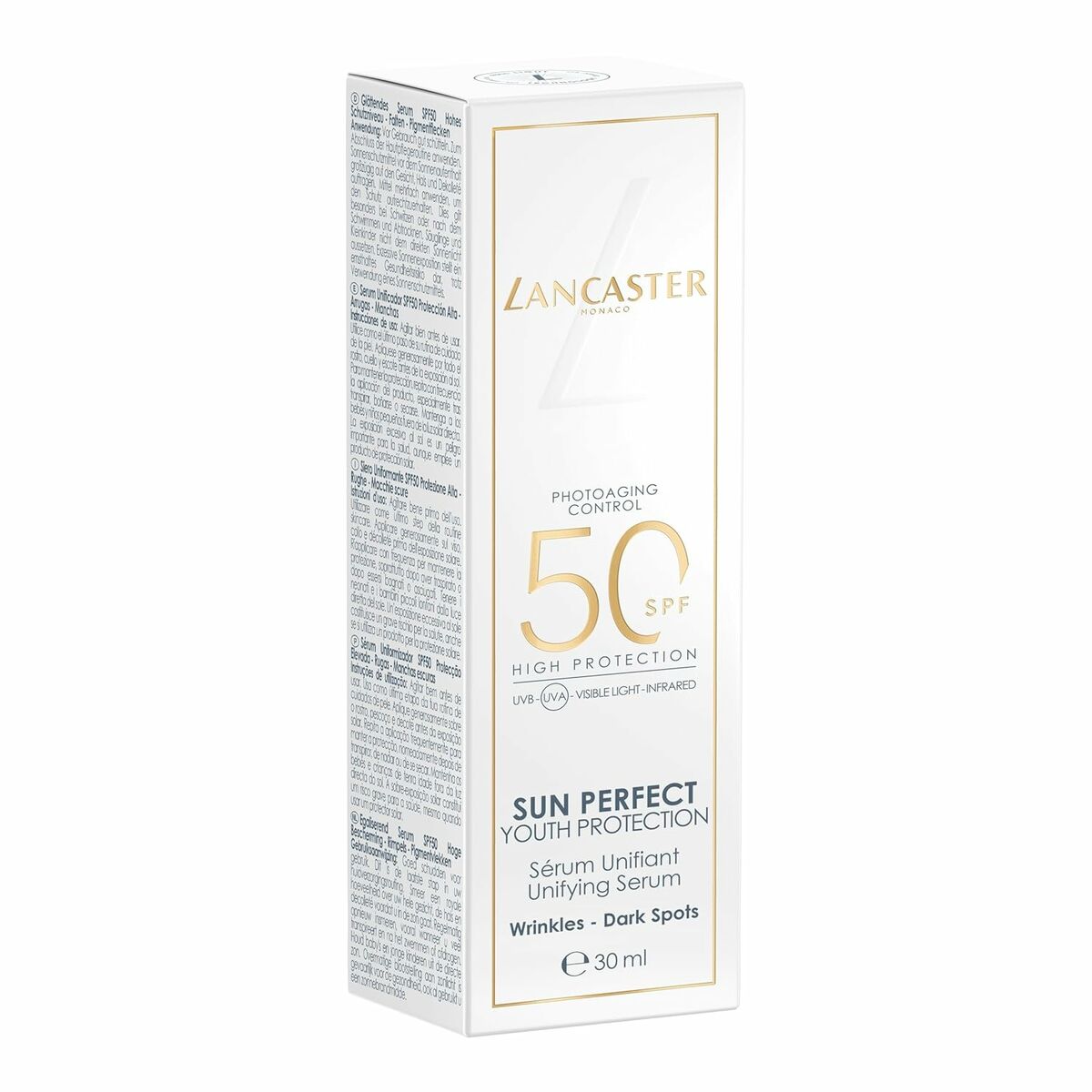 Sun Block Lancaster SUN PERFECT Spf 50 30 ml product packaging