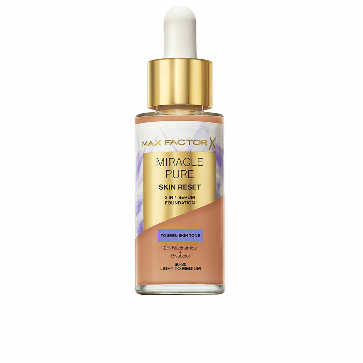 Perfecting Serum Max Factor MIRACLE PURE Nº 60-80 Light to Medium 30 ml serum bottle