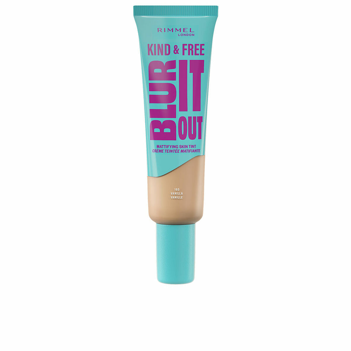 Liquid Make Up Base Rimmel London KIND & FREE Nº 160-Vanilla 30 ml product packaging