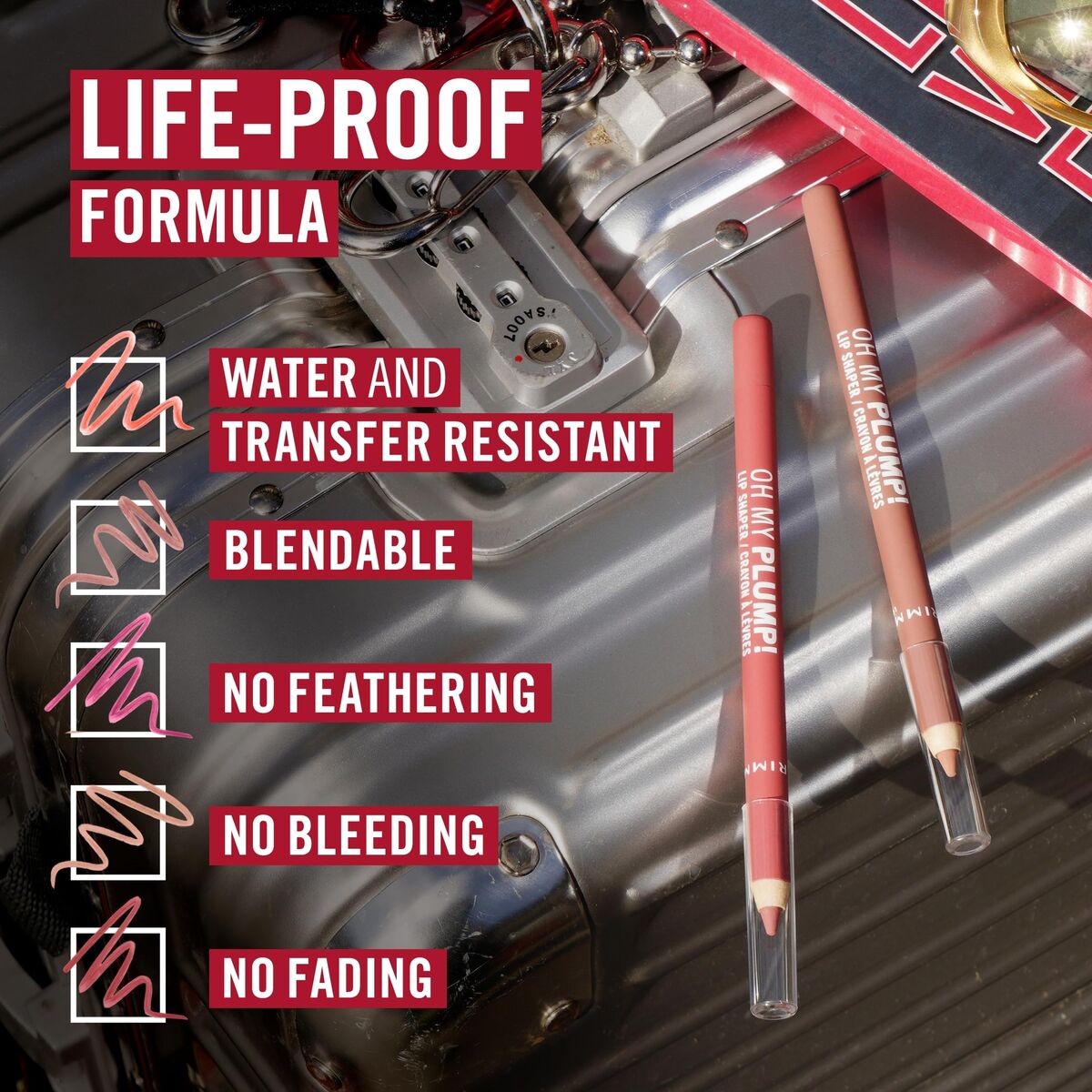 Lipstick Rimmel London OH MY PLUMP! 1,2 g 1.2 g makeup packaging