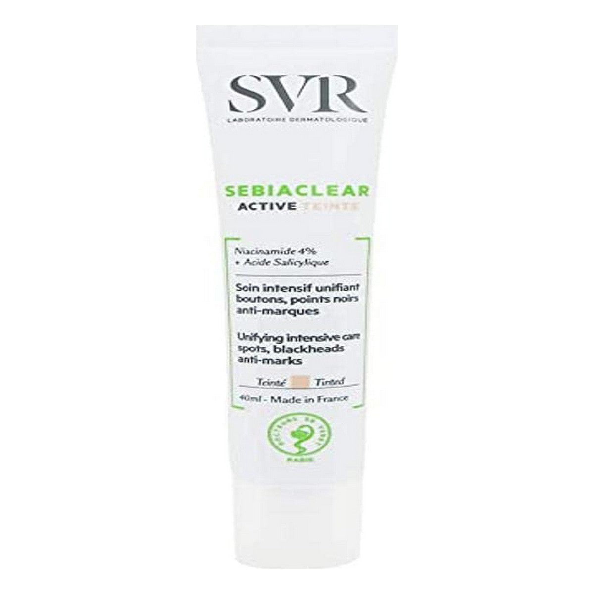 Make-up Effect Hydrating Cream SVR Sebiaclear 40 ml Anti-imperfections for Women skincare packaging
