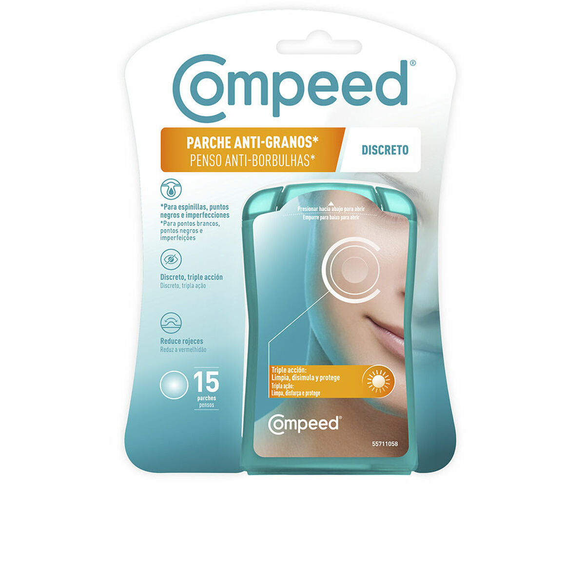 Facial Cleanser Compeed Discreto Patch (15 Units) skincare packaging