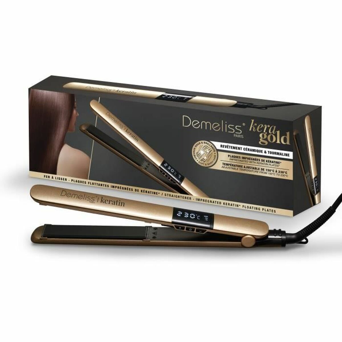 Curling Tongs Saint-Algue Demeliss Kera Gold product packaging