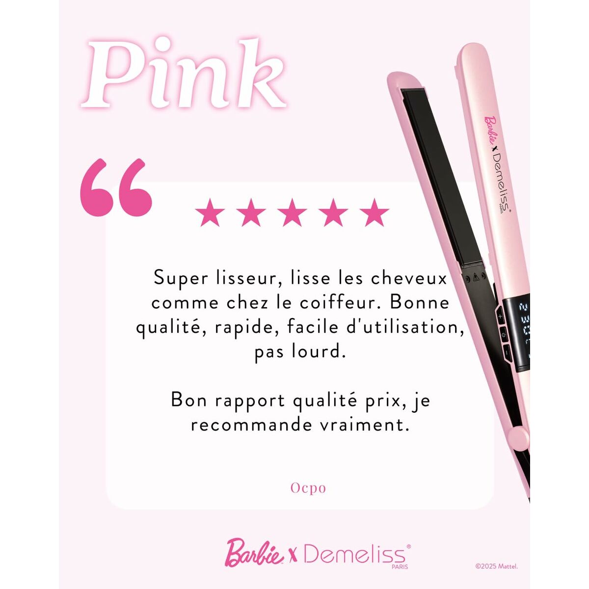 Hair Straightener Demeliss Pink product packaging