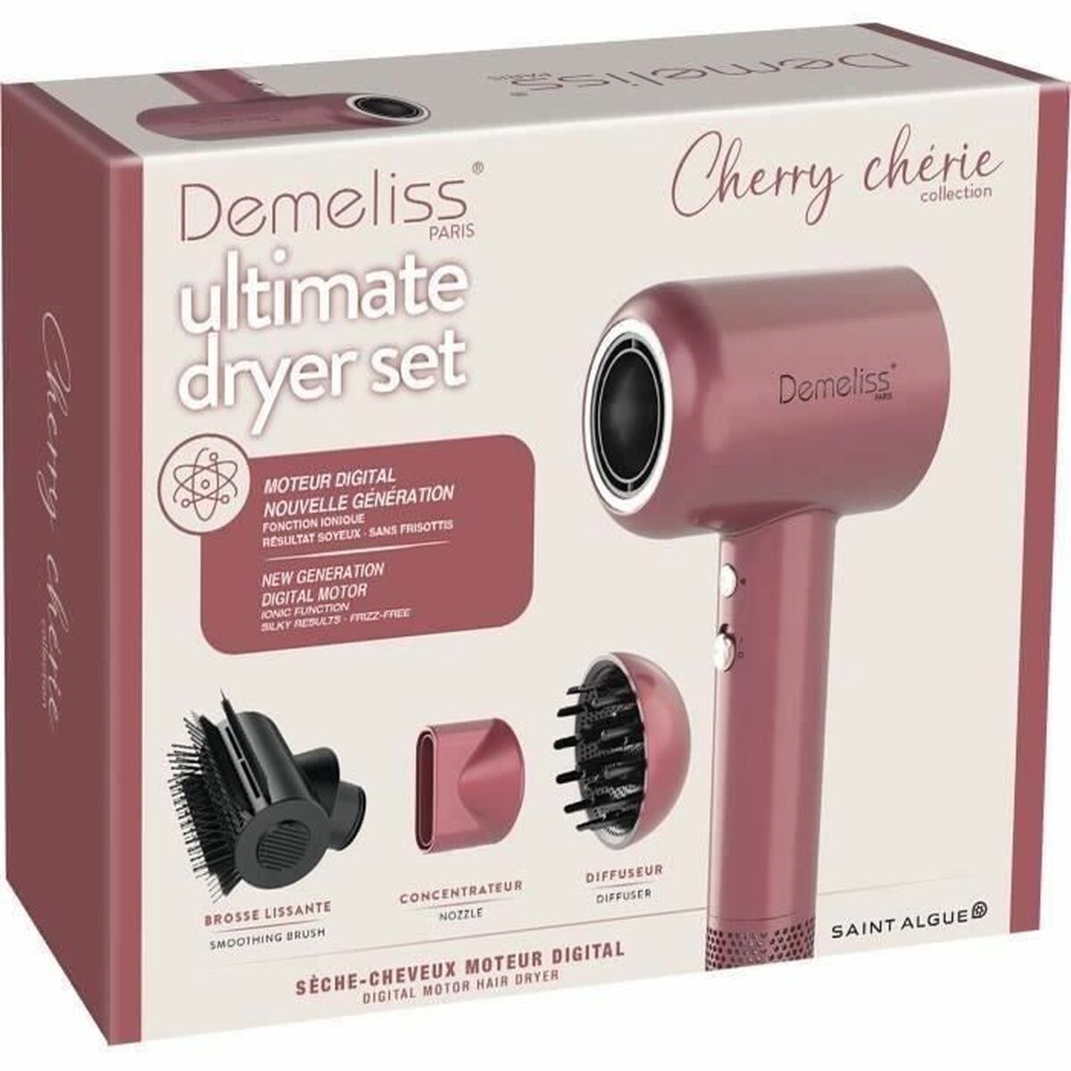 Hairdryer Demeliss product packaging