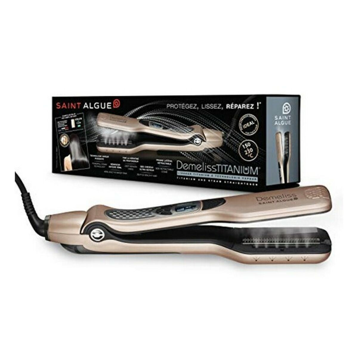 Hair Straightener Demeliss Titanium Saint-Algue Straightener Demeliss Titanium Black product packaging