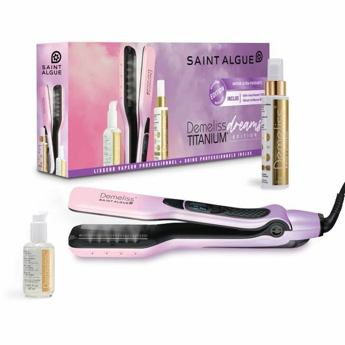 Ceramic Hair Iron with Steam Saint-Algue 3964 product packaging