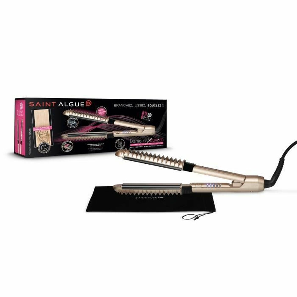 Hair Straightener Saint-Algue Demeliss XCURLER 3965 Golden product packaging