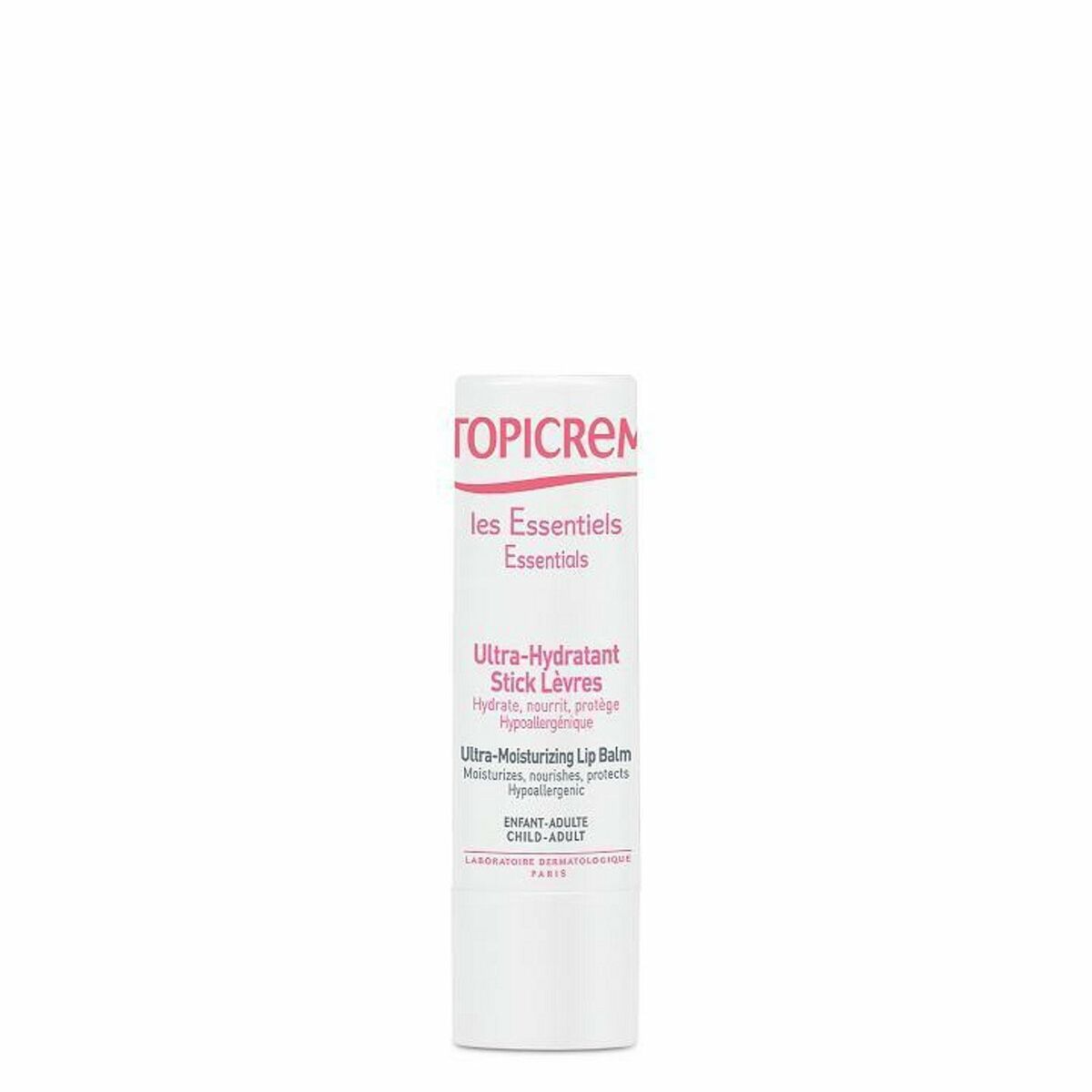 Moisturising Lip Balm Topicrem Hydra+ Stick 4 g skincare packaging