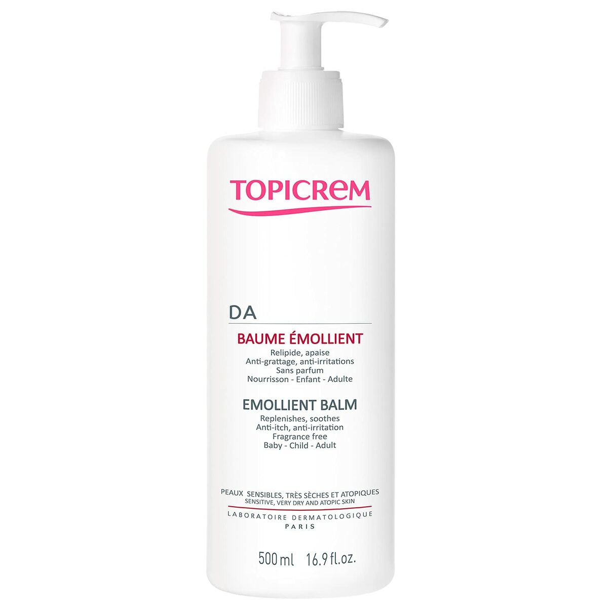 Soothing Balsam for Itching and Irritated Skin Topicrem 500 ml product packaging