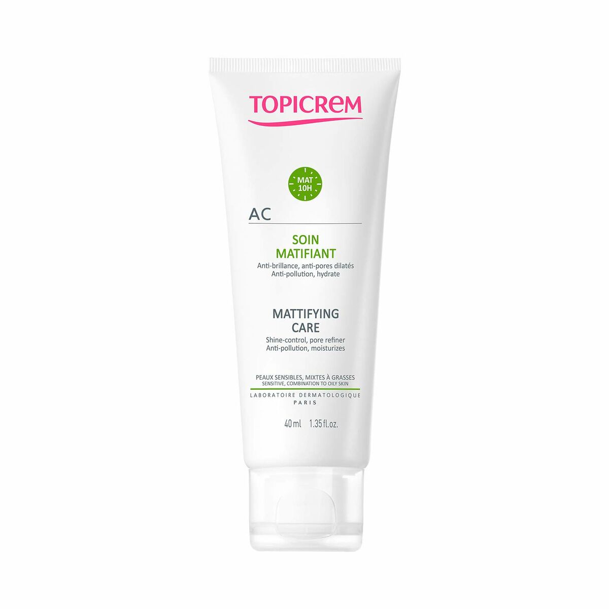 Facial Cream Topicrem Ac Gel Mattifying finish 40 ml skincare packaging