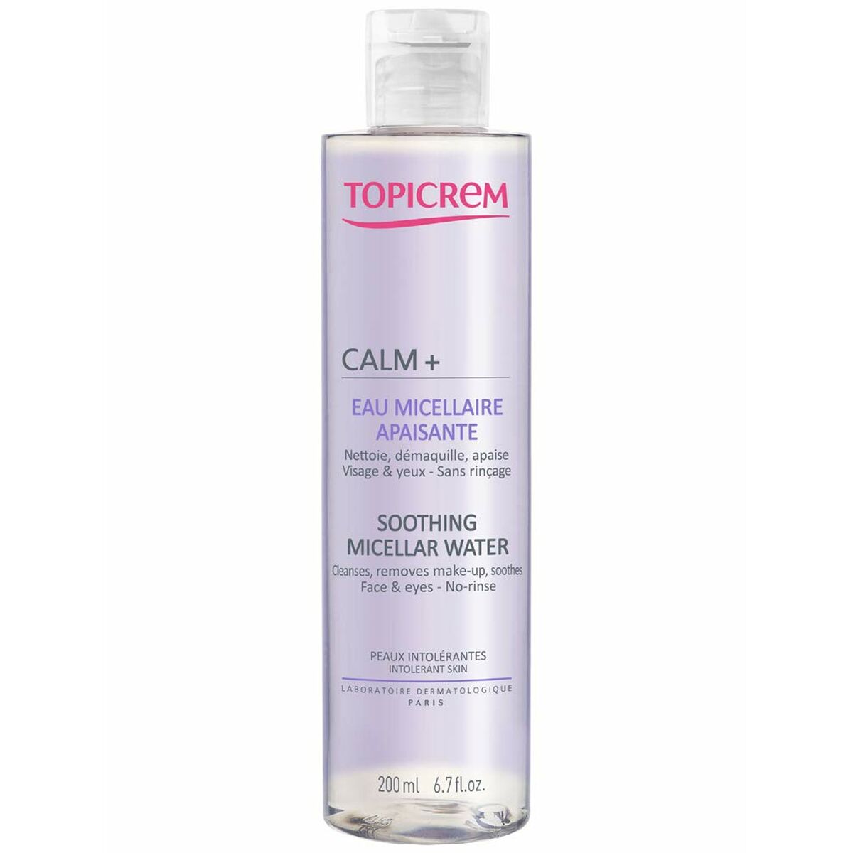 Make Up Remover Micellar Water Topicrem Calm+ 200 ml product packaging