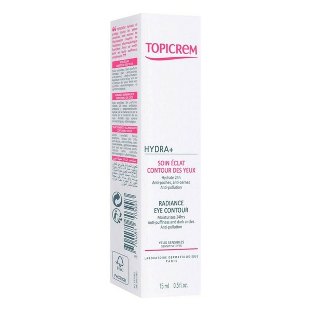 Eye Area Cream Topicrem 15 ml for Women skincare packaging