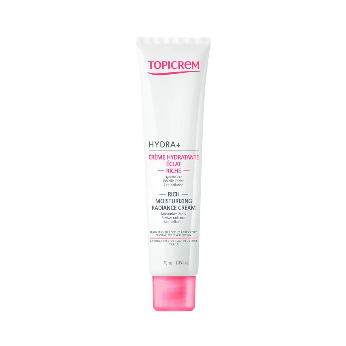 Hydrating Cream Topicrem Hydra+ 40 ml Highlighter skincare packaging