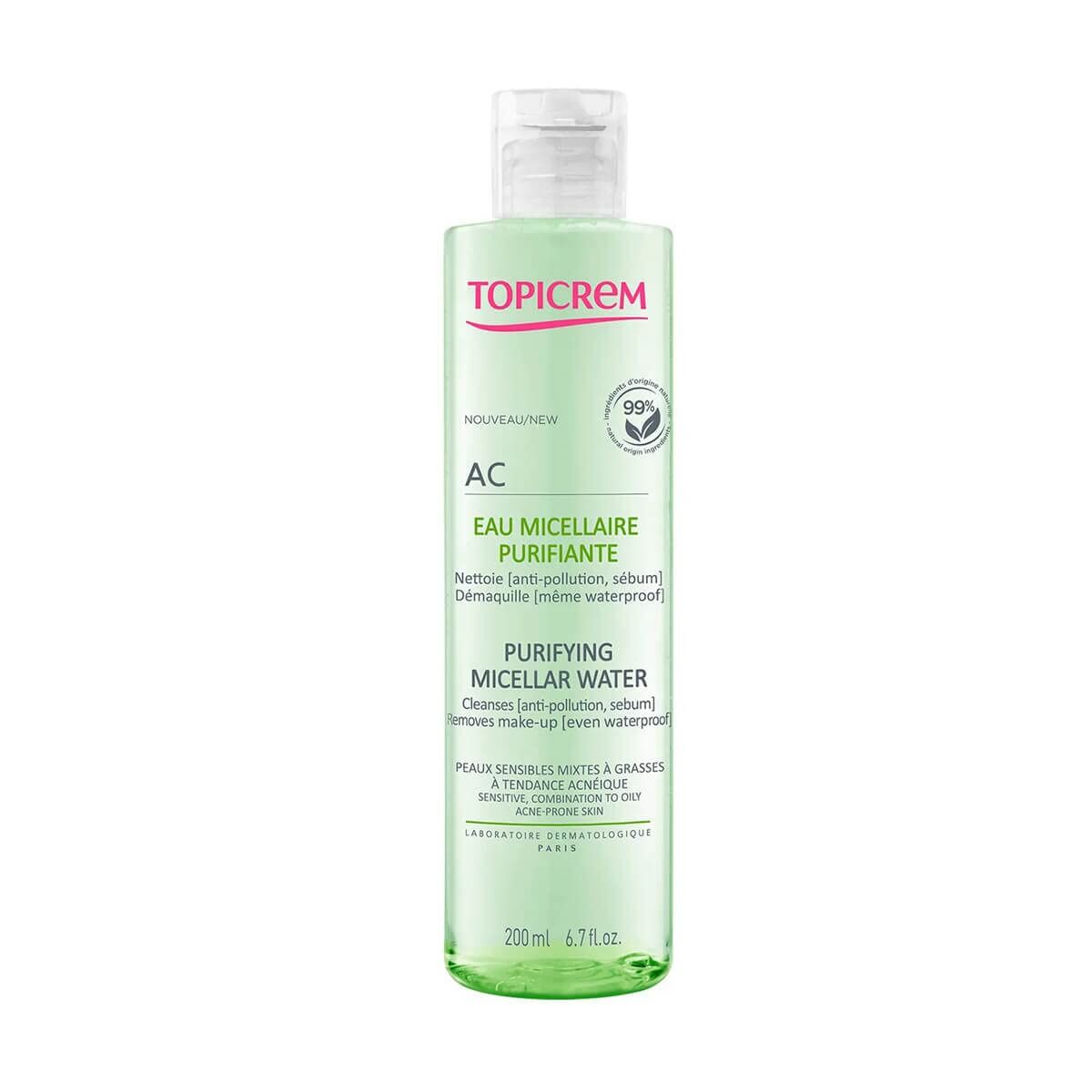 Micellar Water Topicrem Purifying Purifying product packaging