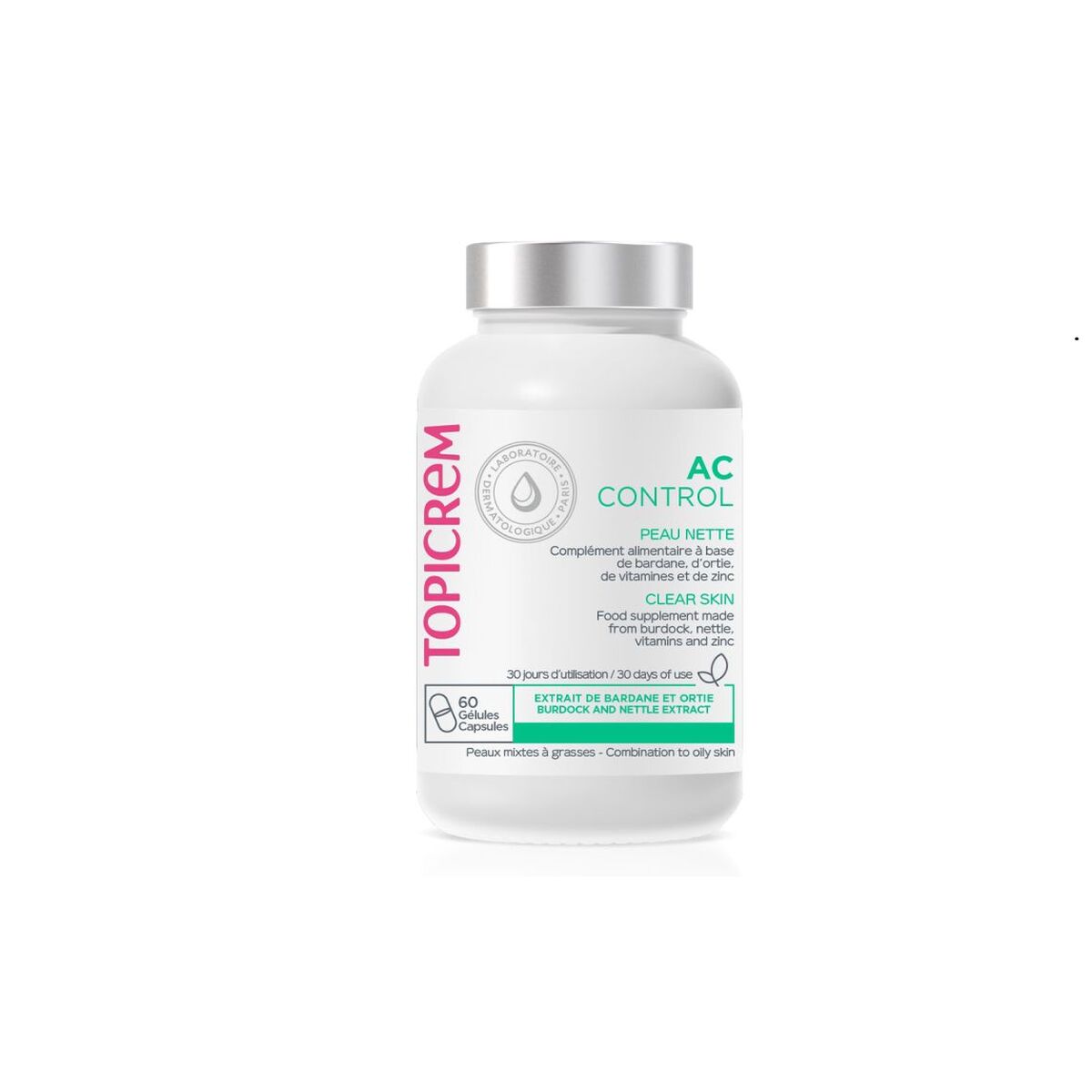 Facial Care Topicrem AC Control 60 Capsules product packaging