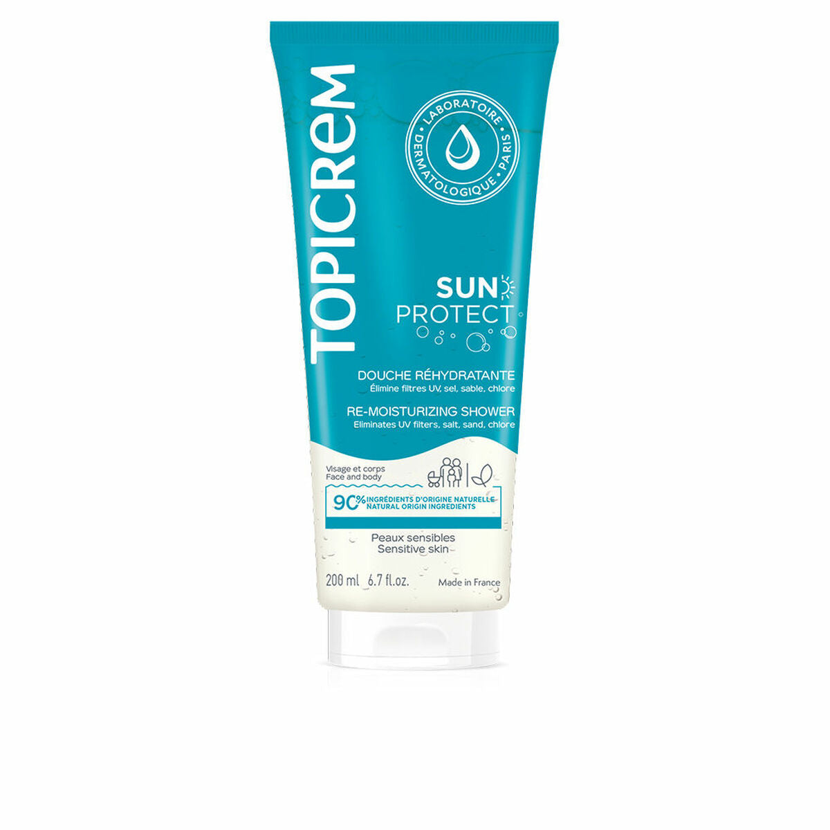 Shower Gel Topicrem SUN PROTECT 200 ml skincare packaging