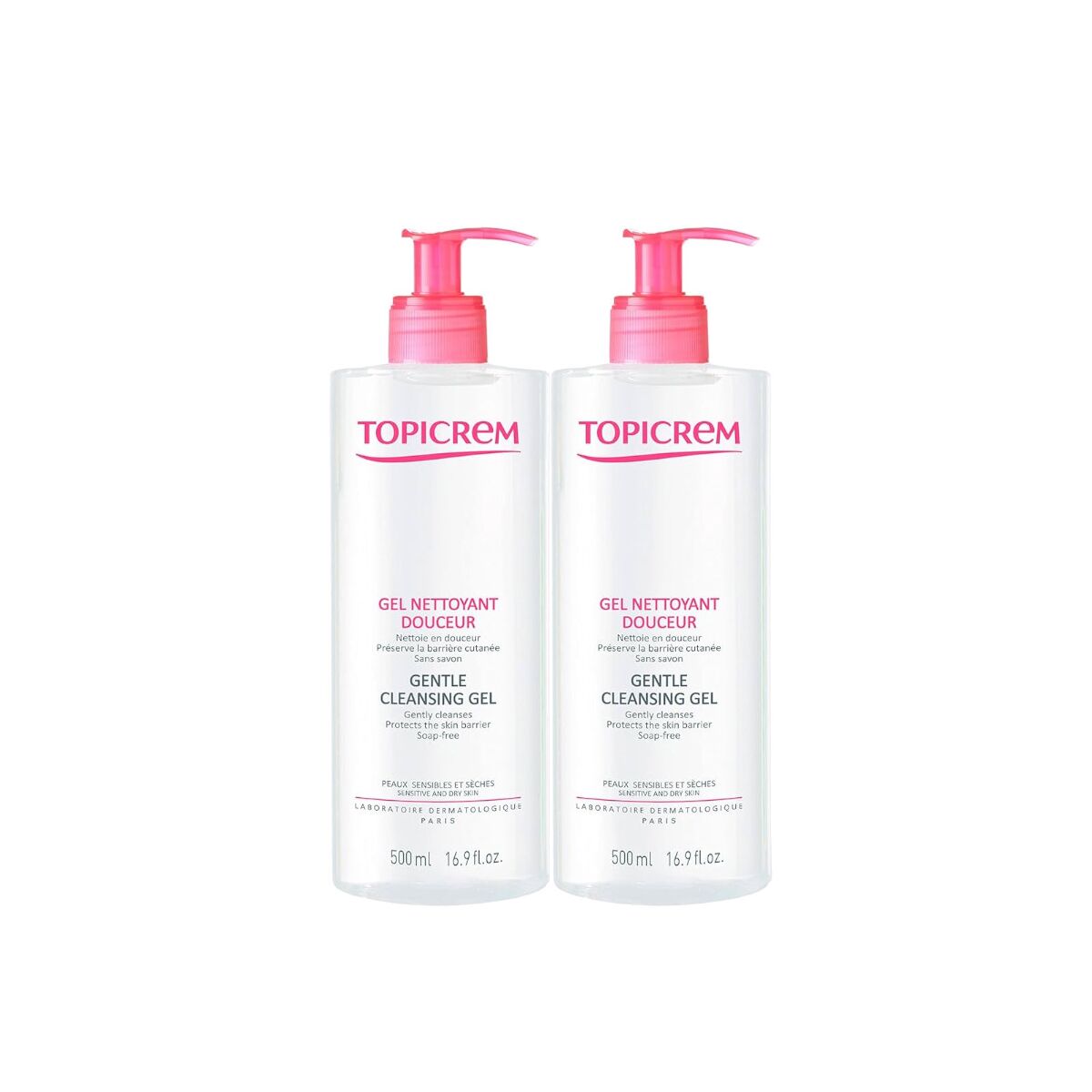 Cleansing Gel Topicrem Dúo 2 x 500 ml 2 Units skincare packaging