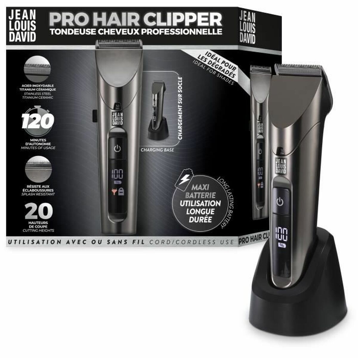 Electric Trimer Jean Louis David PRO HAIR CLIPPER JDL-2102 product packaging