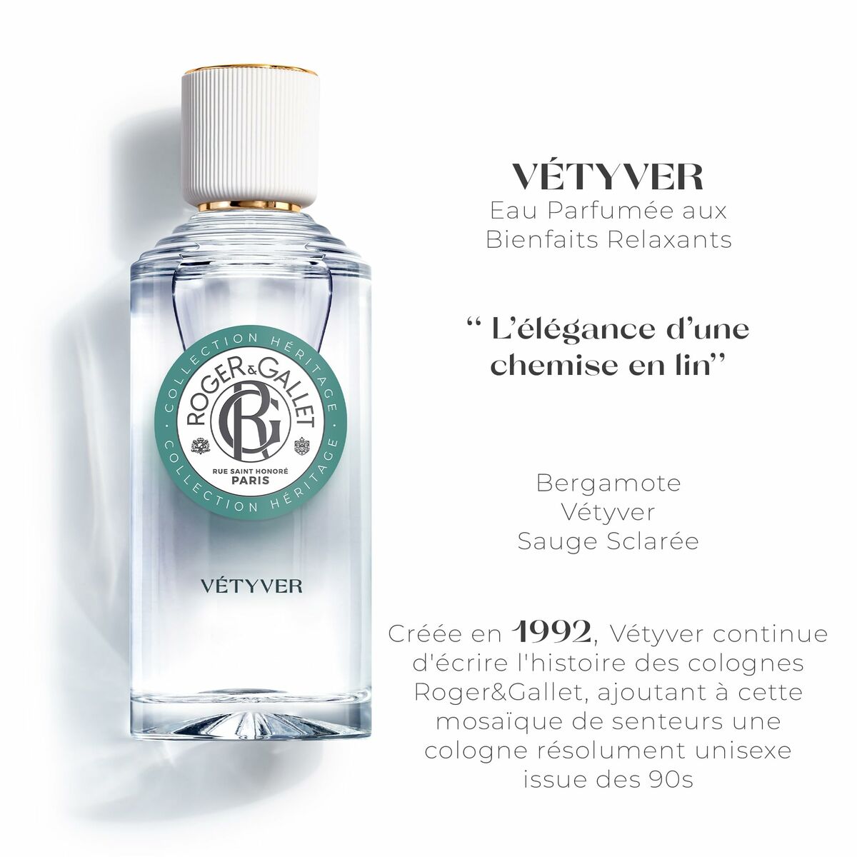 Unisex Perfume Roger & Gallet Vétyver EDP 100 ml for Women bottle